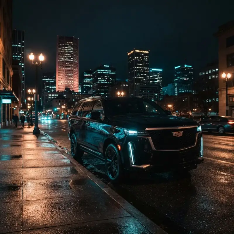 Luxury BLACK SUV — Cadillac Escalade Portland Private Town Car