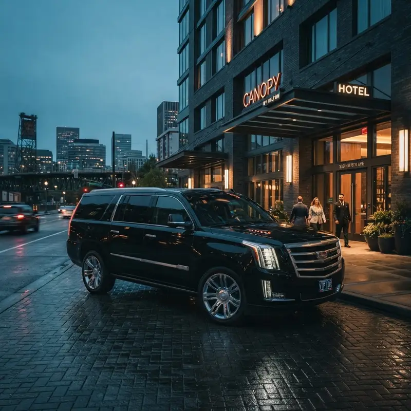 New black Cadillac Escalade luxury SUV for Portland black car and town car service